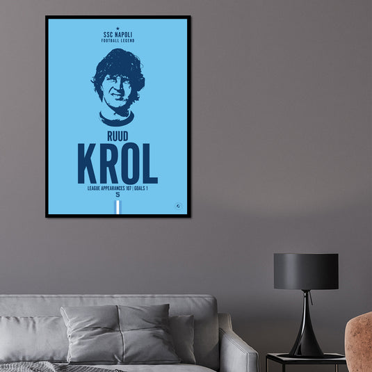 Ruud Krol Head Poster - Napoli