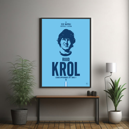 Ruud Krol Head Poster - Napoli