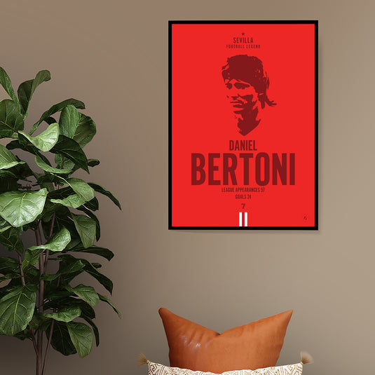 Daniel Bertoni Sevilla Football Legend Iconic Portrait Print