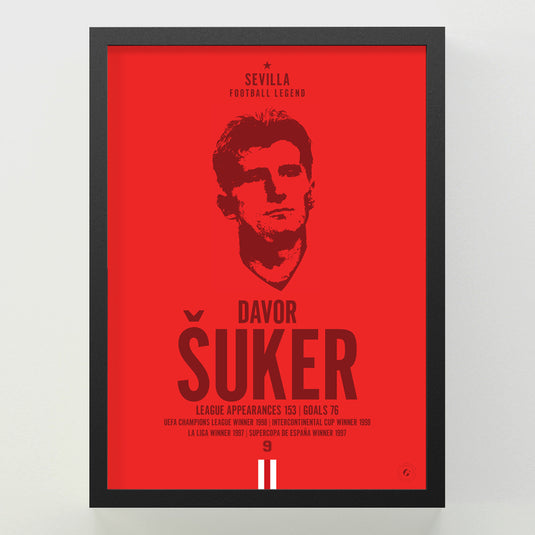 Davor Suker Head Poster - Sevilla