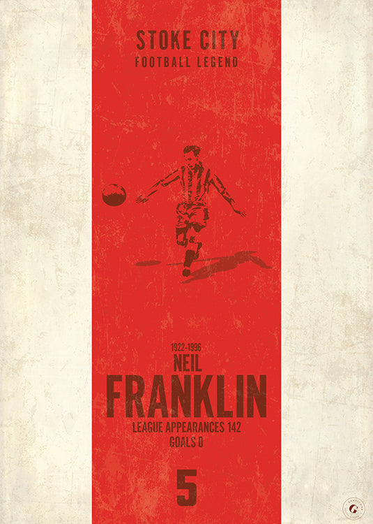 Neil Franklin Stoke City Heritage Stripes Print