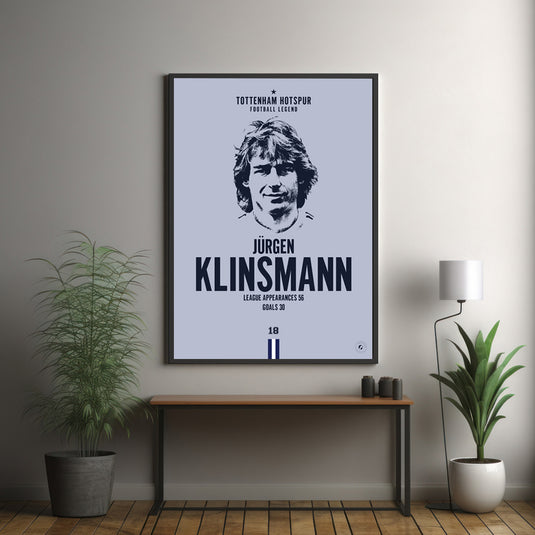 Jurgen Klinsmann Head Poster - Tottenham Hotspur