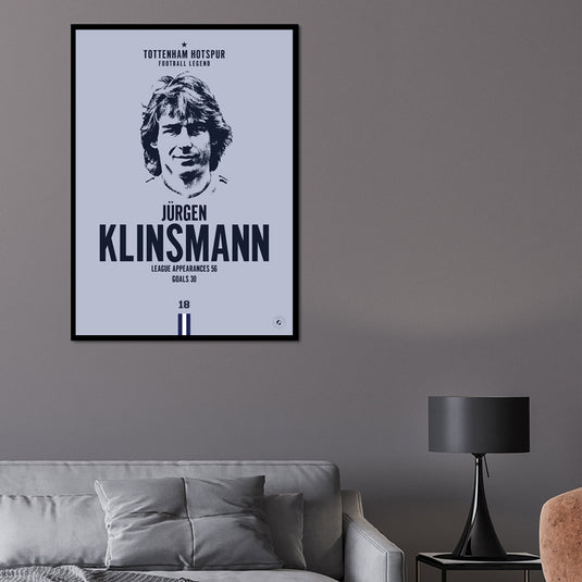Jurgen Klinsmann Head Poster - Tottenham Hotspur