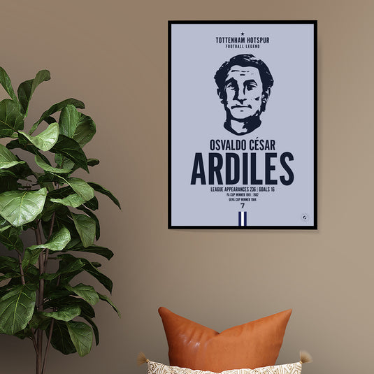 Osvaldo Ardiles Head Poster - Tottenham Hotspur