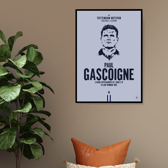 Affiche tête de Paul Gascoigne - Tottenham Hotspur