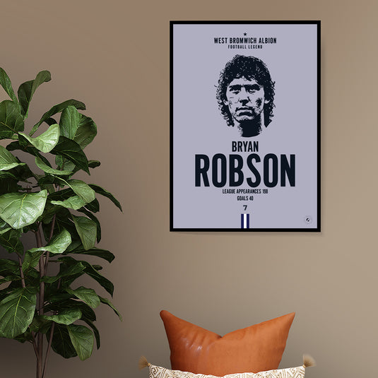 Bryan Robson West Bromwich Albion Football Legend Iconic Portrait Print