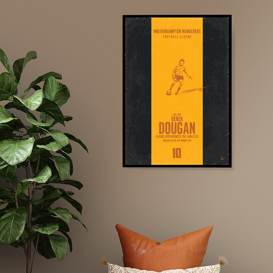 Derek Dougan Wolverhampton Wanderers Heritage Stripes Print