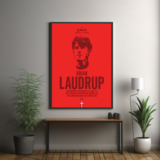 Brian Laudrup Denmark Football Legend Iconic Portrait Print