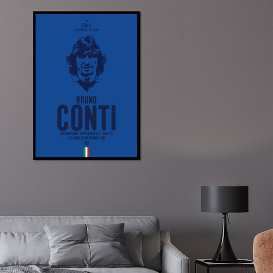 Bruno Conti Italy Football Legend Iconic Portrait Print