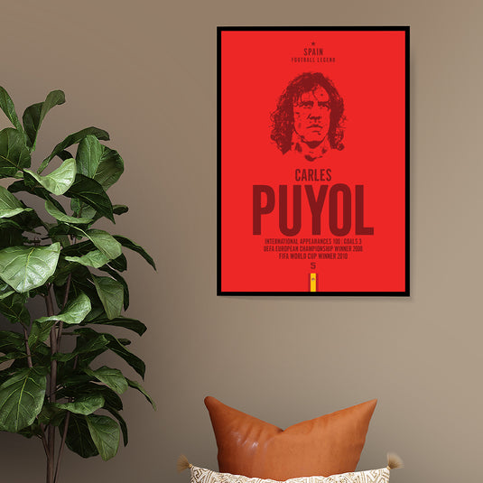 Carles Puyol Spain Football Legend Iconic Portrait Print