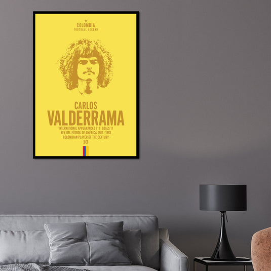 Carlos Valderrama Head Poster