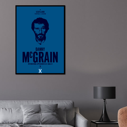 Danny McGrain Scotland Football Legend Iconic Portrait Print