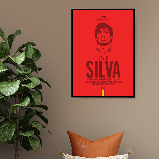 David Silva Spain Football Legend Iconic Portrait Print