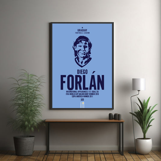 Diego Forlan Uruguay Football Legend Iconic Portrait Print