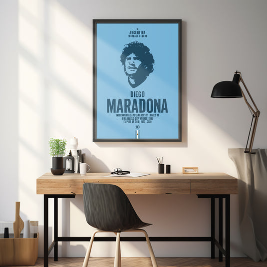 Diego Maradona Head Poster