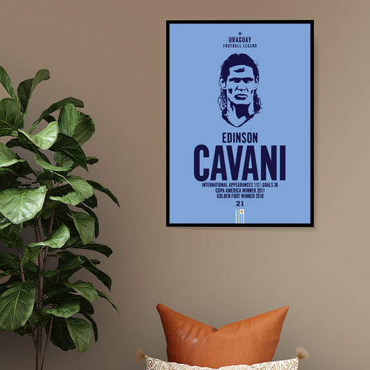 Edinson Cavani Uruguay Football Legend Iconic Portrait Print