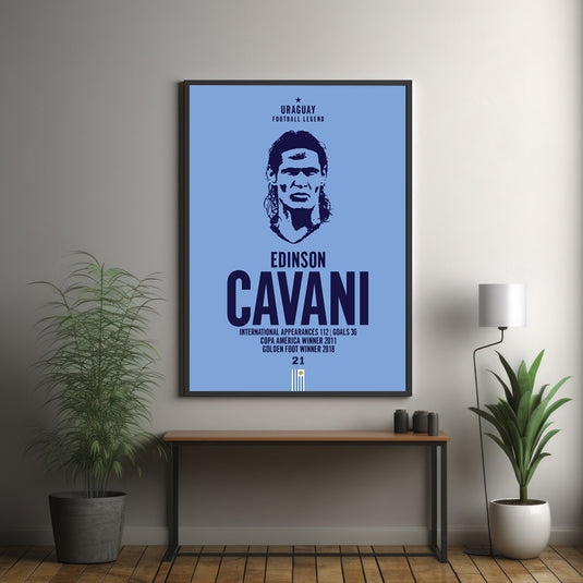 Edinson Cavani Uruguay Football Legend Iconic Portrait Print