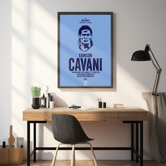 Edinson Cavani Uruguay Football Legend Iconic Portrait Print