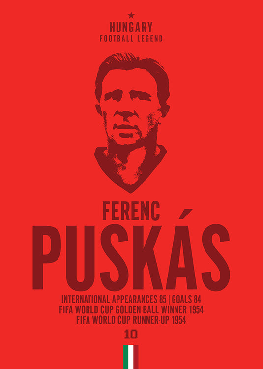 Cabeza de Ferenc Puskas Póster