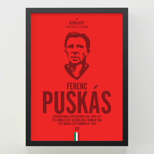 Ferenc Puskas Head Poster