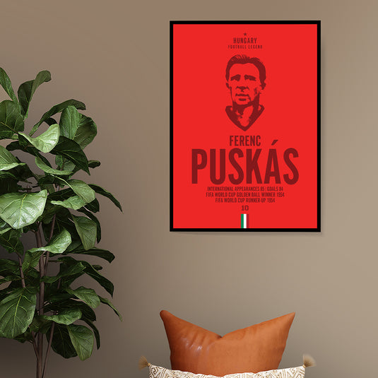 Cabeza de Ferenc Puskas Póster