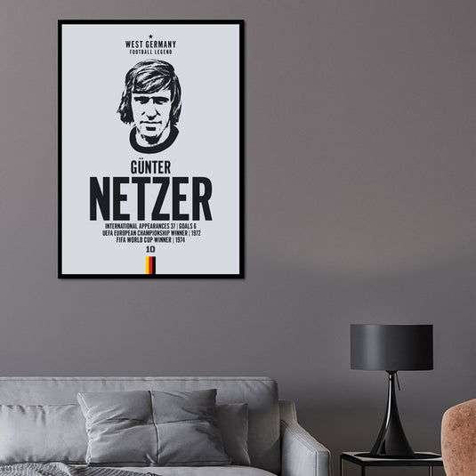 Gunter Netzer West Germany Football Legend Iconic Portrait Print