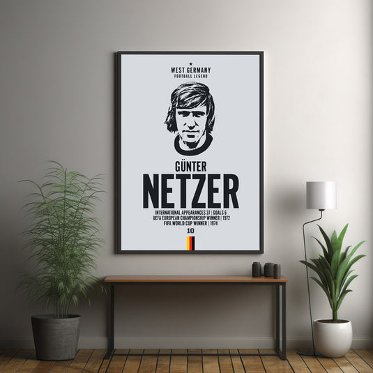 Gunter Netzer West Germany Football Legend Iconic Portrait Print