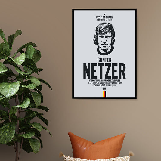 Gunter Netzer West Germany Football Legend Iconic Portrait Print