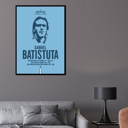 Gabriel Batistuta Head Poster