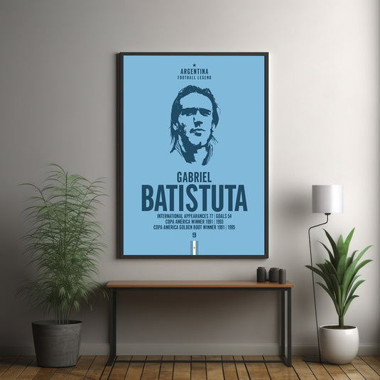 Gabriel Batistuta Head Poster