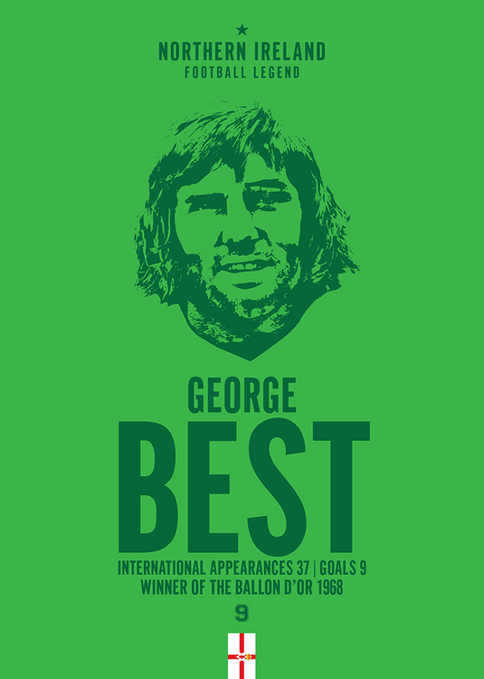 George Best Head Poster