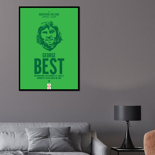 George Best Northern Ireland Football Legend Iconic Portrait Print