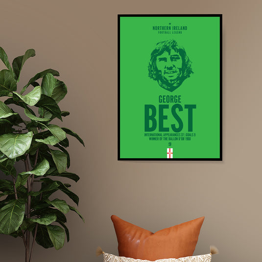 George Best Northern Ireland Football Legend Iconic Portrait Print