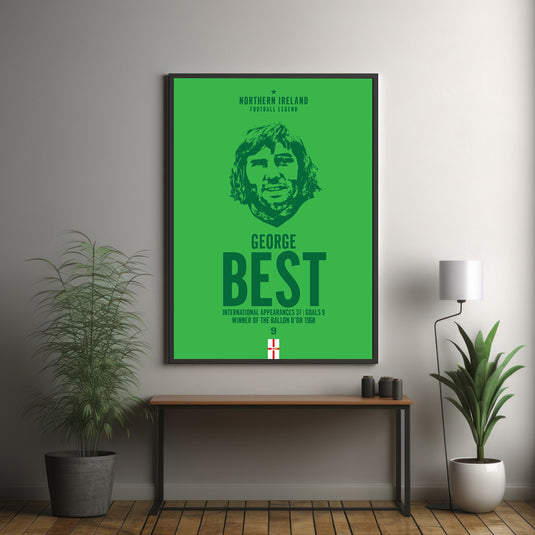 George Best Northern Ireland Football Legend Iconic Portrait Print