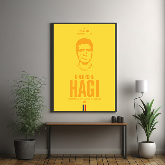 Gheorghe Hagi Romania Football Legend Iconic Portrait Print