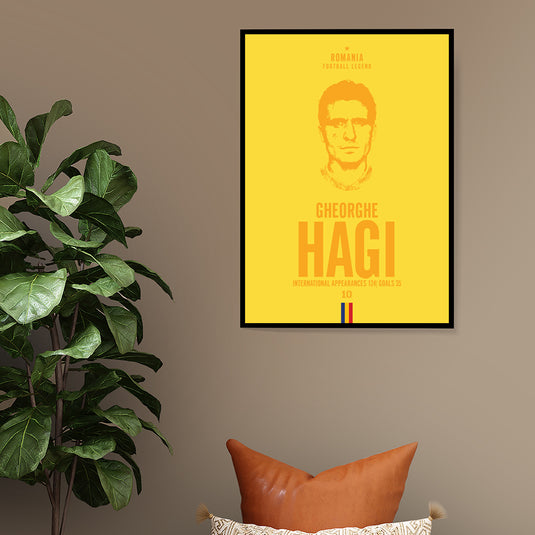 Gheorghe Hagi Romania Football Legend Iconic Portrait Print