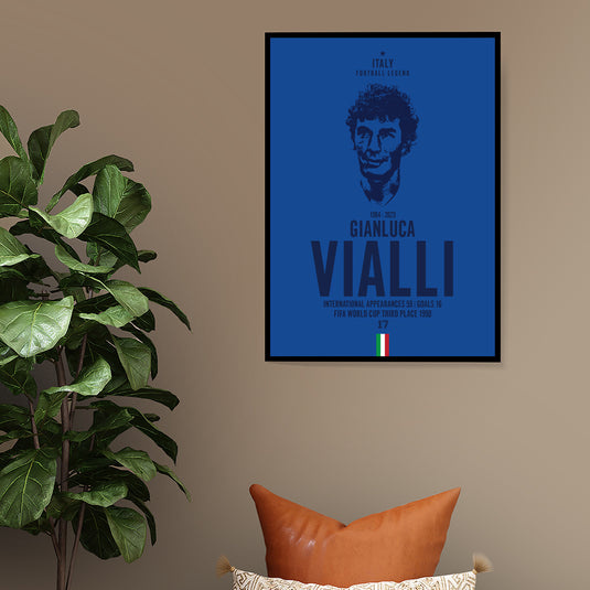 Gianluca Vialli Italy Legend Iconic Portrait Print