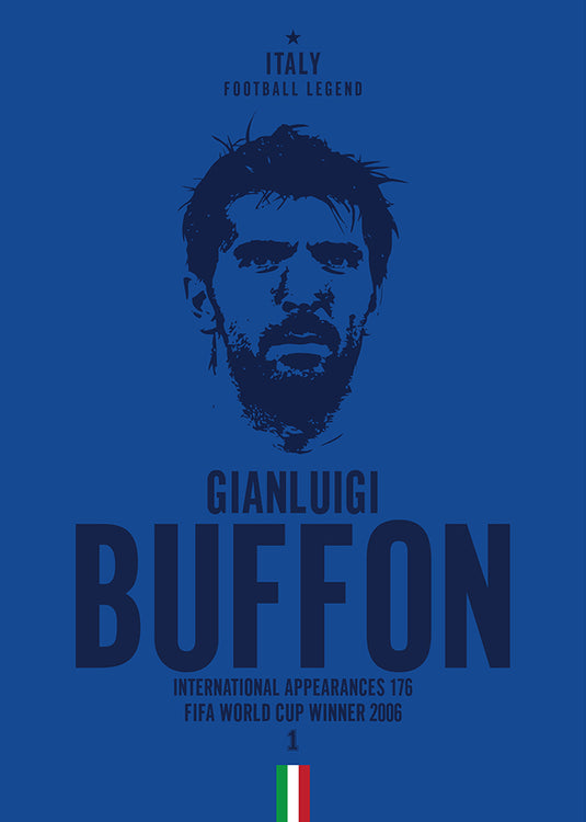 Gianluigi Buffon Italy Football Legend Iconic Portrait Print