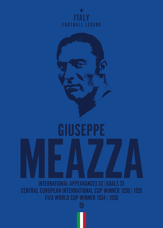 Giuseppe Meazza Head Poster