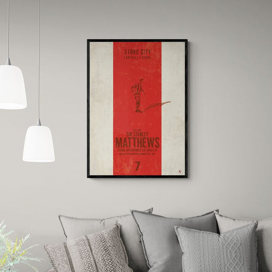 Stanley Matthews Stoke City Heritage Stripes Print