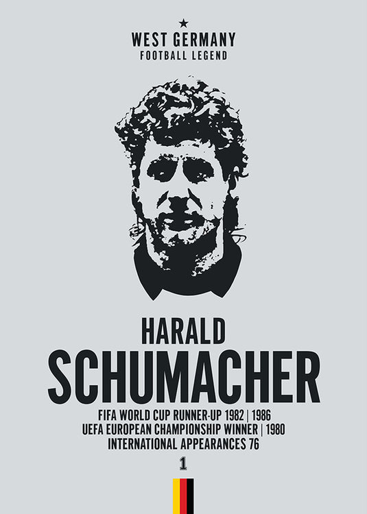 Harald Schumacher West Germany Football Legend Iconic Portrait Print