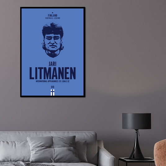 Jari Litmanen Finland Football Legend Iconic Portrait Print