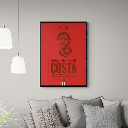 Rui Costa Benfica Football Legend Iconic Portrait Print