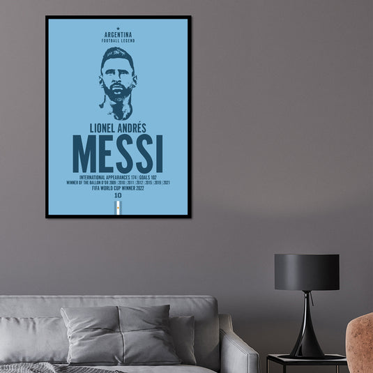 Cabeza de Lionel Messi Póster