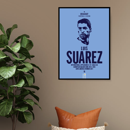 Luis Suarez Uruguay Football Legend Iconic Portrait Print