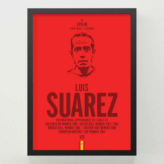 Luis Suarez Spain Football Legend Iconic Portrait Print