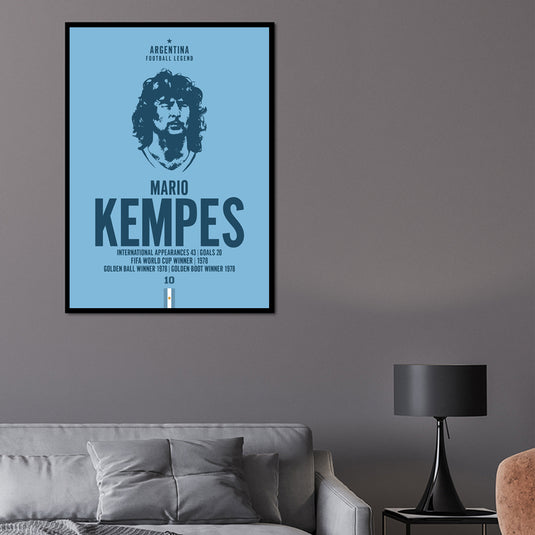 Mario Kempes Head Poster