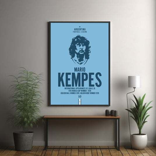 Mario Kempes Head Poster