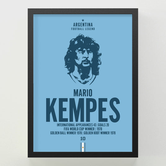 Mario Kempes Head Poster