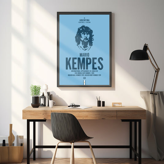 Mario Kempes Head Poster